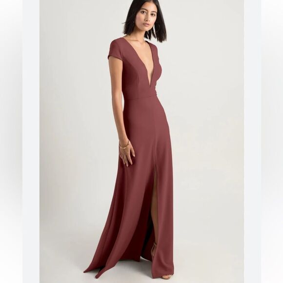 Jenny Yoo Women’s Bridesmaid long Dress Cara in cinnamon rose size 0. Read! - Picture 1 of 12